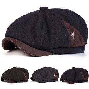 Men's Wool 8-Panel Taxi Hat Flat Adjustable <b>Beret</b> Hats Newsboy Cap Promotional Gifts - Product Image 2