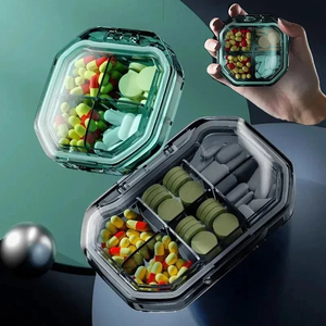 6 Grids <b>Pill</b> Storage Box Travel Medicines Storage Box Separation Mini Portable Organizer <b>Container</b> With Seal Ring - Product Image 1