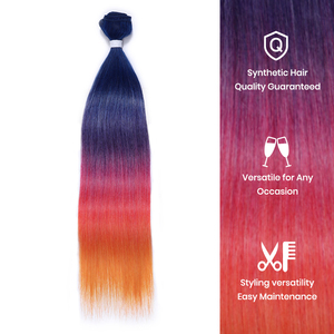 Extensions de cheveux synthétiques Kanekalon Futura LF haute température, différentes couleurs, lisses et soyeuses, sans nœuds, double trame, fabriquées à la machine - Product Image 6