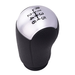 Ford Gear <b>Shift</b> <b>Knob</b> Silver Cap Leather 5 6 Speed Ergonomic For Focus - Product Image 1