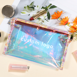 Bolsa de Cosméticos Holográfica con Logotipo Personalizado, Bolsa de Viaje para Maquillaje, Bolsa de Aseo Impermeable Portátil, Bolsa de Compras Iridiscente para Salón - Product Image 3