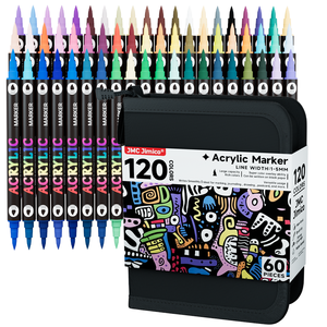 Set di <span class=keywords><strong>Pennarelli</strong></span> Acrilici Bicolore JMC JIMICO con <span class=keywords><strong>Punta</strong></span> Morbida a <span class=keywords><strong>Doppia</strong></span> Estremità per Legno, Vetro, Ceramica, Metallo e Fai-da-Te - Product Image 2