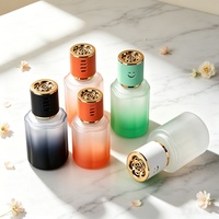 Bouteille diffuseur de parfum pour voiture en verre vide, 120 ml, nouveau design, couleur dégradée, recyclable, avec bouchon à vis, vente en gros