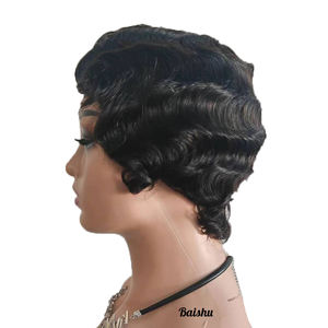 Peluca <span class=keywords><strong>de</strong></span> mujer rizada ondulada al agua <span class=keywords><strong>de</strong></span> <span class=keywords><strong>cabello</strong></span> humano 100% superventas estilo africano y europeo voluminoso y natural en stock - Product Image 6