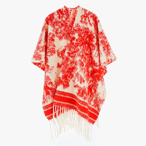 HZW-25059 Custom Dames Casual Winter Vest Poncho Color Block Shawl <span class=keywords><strong>Cape</strong></span> Met Gebreid Weefsel Voor Studentenkleding - Product Image 5