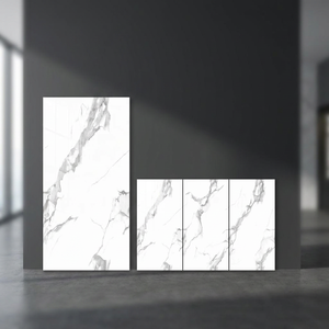 Azulejos de porcelana Stardust Crema de 800x1600 mm con acabado brillante para pisos y paredes, aspecto de mármol crema, 80x160 cm - Product Image 2