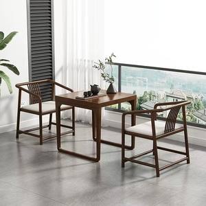 Ensemble table et chaises de balcon de style chinois, table carrée en bois massif, ensemble moderne et minimaliste pour salon - Product Image 2