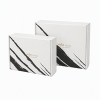 Boîtes d'expédition en papier personnalisées en matériaux recyclés colorés avec bande déchirable et fermeture éclair, logo personnalisé, emballage écologique pour chaussettes et vêtements