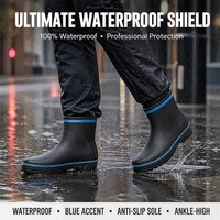 Bottes de travail robustes en caoutchouc imperméables et résistantes à l'huile avec embout en acier renforcé et semelle antidérapante pour le jardinage et les travaux lourds