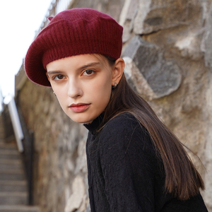 Cute Cheap Winter Knit 100% <strong>Cashmere</strong> Beret Hat <strong>Women</strong> Luxury Ny <strong>Beanie</strong> Caps Unisex With Custom logo-MZ43 - Product Image 2