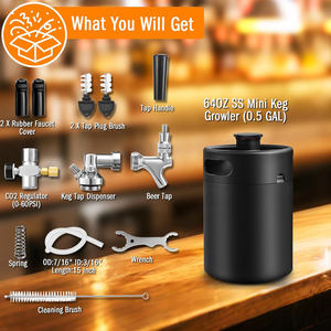 Sistema dispensador <span class=keywords><strong>de</strong></span> <span class=keywords><strong>cerveza</strong></span> <span class=keywords><strong>de</strong></span> barril portátil Mini Growler <span class=keywords><strong>de</strong></span> 64oz con <span class=keywords><strong>grifo</strong></span> <span class=keywords><strong>de</strong></span> <span class=keywords><strong>cerveza</strong></span> profesional y regulador <span class=keywords><strong>de</strong></span> CO2 <span class=keywords><strong>para</strong></span> mantenerse fresco - Product Image 3