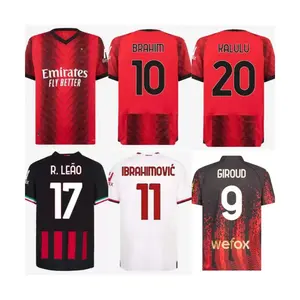 23 24 GIROUDเสื้อฟุตบอลIbrahIMOVIC Milanเสื้อฟุตบอล 2023 2024 TONALI REBIC Camiseta Ac Milans KJAERผู้ชายเด็กชุดชุด