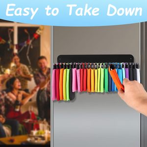 Soporte Magnético para Latas de Cerveza, Organizador de Latas para Refrigerador con 25 Ganchos y Tornillos para Montaje en Pared - Product Image 4