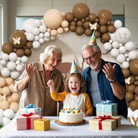 Kit d'arche de ballons personnalisée pour fête, arche de ballons marron pour anniversaire, ours en peluche, fête de naissance, décoration de fête