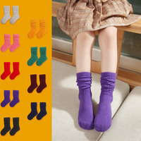 Petite fille enfant en bas âge longues chaussettes d'équipage pour filles Slouch blanc chaussettes enfants bébé à volants Slouch chaussettes