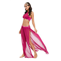 Carnaval Cosplay arabe princesse Costume femmes Sexy dos nu maille robe de danse du ventre
