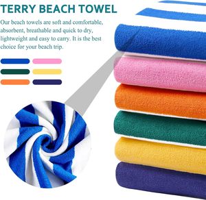 Vente en gros de serviette de plage d'été à séchage rapide sublimation personnalisée imprimé logo en microfibre sans sable pour les vacances à rayures 70 140 - Product Image 4