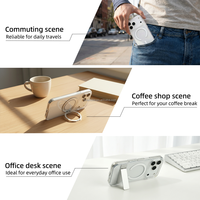 Coque de téléphone transparente avec support rotatif à 360° et bande magnétique, vente en gros pour iPhone 18