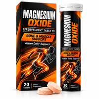Tablet Effervescent Magnesium Oksida Rasa Jeruk dengan Kalsium Vitamin D3 Kalium 20 Tablet Label Pribadi