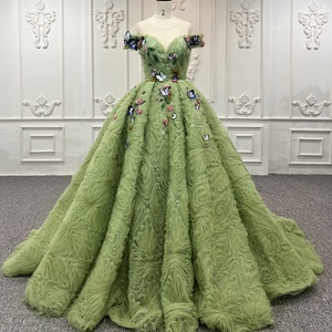 9822 2022 Latest Design Lace Green With Bow Retro Elegant Prom Evening Dress - Product Image 1