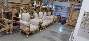Juego de Sofás Dorados de Estilo Europeo, Muebles Antiguos de Lujo Hechos a Mano, Marco de Madera Tallado Ornamentado, Diseño Real para Mansiones - Product Image 2
