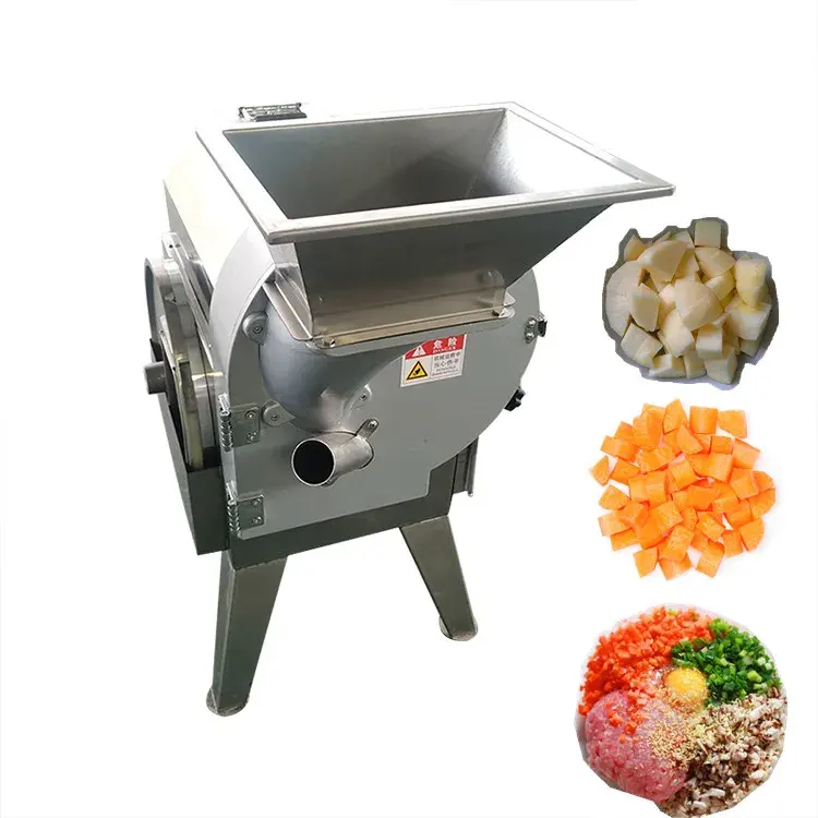 Commercial Automatic Root Fruit Ginger Potato Onion Carrot Cube Vegetables Cutter Slicing Chopper Dicing Cutting Machine
