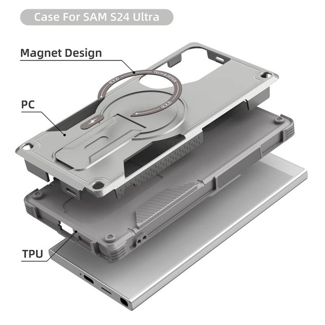 Luxury Anti-Fall Protective Magnetic Hidden Stand Armor Case for Samsung for Galaxy S25 Ultra S24 A26 Mobile Phone Case