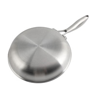 Poêle à frire en acier inoxydable avec revêtement antiadhésif en nid d'abeille, design classique, passe au lave-vaisselle, avec couvercle en verre