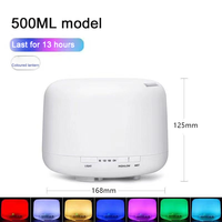 Diffuseur d'arôme d'usine 500ml grande capacité pleine effet de lumière Transparent diffuseurs d'arôme huile humidificateur d'air à ultrasons