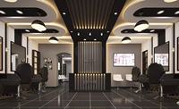 Diseño de Estilo Moderno Personalizado para Salón de Barbería Masculina en Color Negro con Exhibición de Estilo Especial para Salón de Belleza
