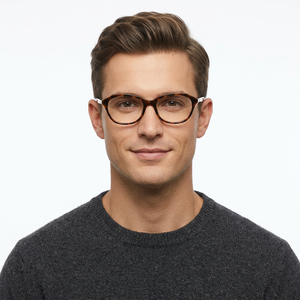 Men's Cat Eye Full Rim <b>Eyeglasses</b> Solid Color Anti-Uv Vision Correction <b>Frames</b> Oval Face Shape Match - Product Image 1