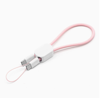 Cable de Datos Tipo-C de Carga Rápida PD 60W 2 en 1 3A con Cordón de Nylon y Cubierta de PVC Trenzada - Llavero Promocional con Cargador USB, Regalo para iOS