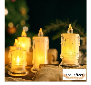 2023 candele Tealight senza fiamma tremolanti a LED popolari candele bianche piccole luci da tè con Timer azionano per mer con effetto reale - Product Image 2