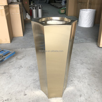 Pot de fleurs d'intérieur en acier inoxydable extra large vase de sol doré géant doré pour décoration d'hôtel et jardinières