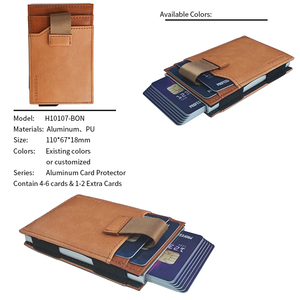 Cardhoda PU Slim Card Holder Minimalist Open Front Wallet Unisex Tan Color Nylon Lining Short - Product Image 3