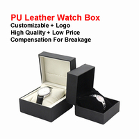 Vente en gros de boîte de montre en cuir PU de luxe emballage personnalisé vide pas cher cadeau montre pour homme et bracelet boîte de rangement avec logo