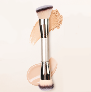 <span class=keywords><strong>Brocha</strong></span> de Maquillaje de Doble Cabeza, Redonda y <span class=keywords><strong>Biselada</strong></span>, <span class=keywords><strong>Brocha</strong></span> Cosmética Profesional para Líquidos, Polvos y Rubor - Product Image 1