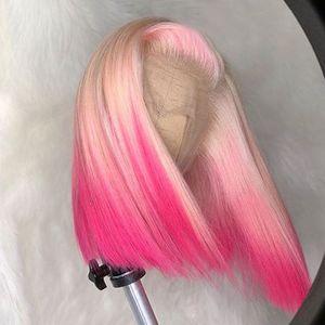 Nuova Parrucca Bob Corta <span class=keywords><strong>Riccia</strong></span> <span class=keywords><strong>Bionda</strong></span> 613 con Frontale in Pizzo, Capelli Umani Europei Allineati alla Cuticola - Product Image 6