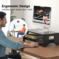 MST032 Support de moniteur robuste pour imprimante d'écran d'ordinateur Support pour ordinateur portable Étagère de bureau Organisateur de bureau