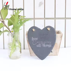 Panneaux de jardin en <span class=keywords><strong>ardoise</strong></span> personnalisés faits à la main de luxe avec gravure laser et impression UV, imperméables, en forme de cœur pour l'<span class=keywords><strong>extérieur</strong></span> - Product Image 6