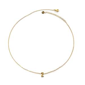 Collier avec pendentif initial Z en acier inoxydable 316L plaqué or PVD, bijoux de mode durables et résistants - Product Image 1