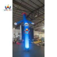 Danseur gonflable personnalisé avec souffleur intégré, lumière LED, étanche, multicolore, installation facile, divertissant pour l'extérieur