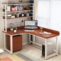 Mini bureau d'ordinateur de luxe bleu pour PC, avec armoire et chaise, idéal pour le télétravail confortable à domicile, style européen.