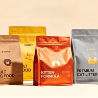 Sachet alimentaire pour animaux de compagnie à fond plat pour présentoir, personnalisé, haute barrière, résistant à l'humidité, en plastique de qualité alimentaire, écologique, 1kg 2kg