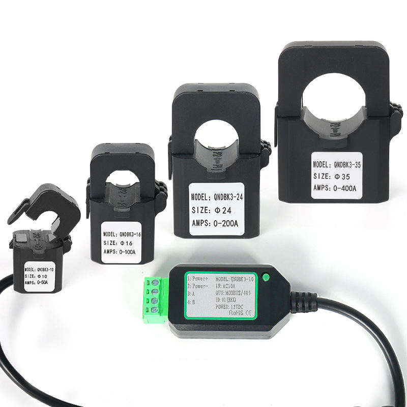 Split Core Current Transducer Modbus QNDBK3-16 Ac 10A 20A 50A 100A 200A Output RS485 Clamp Ct Digital Current Transformer Sensor