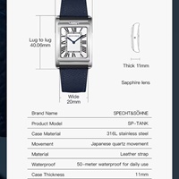 Jam Tangan Pria Mewah Baru Dial Cangkang Ganda Quartz Tali Kulit Sport & Fashion Baja Tahan Karat 316L Tahan Air 50m