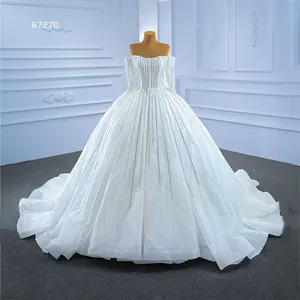 Jancember RSM67270 elegante di lusso completo di perline abito da sposa con paillettes per matrimonio