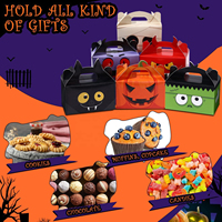Boîte cadeau d'Halloween en gros, boîte en papier portable, motifs classiques, boîte à bonbons en carton, emballage personnalisé recyclable