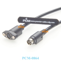 Câble d'extension d'alimentation DIN 4 broches mâle vers femelle avec connecteur à encliquetage et verrouillage, style Kycon KPJX-PM-4S, prise d'alimentation à montage sur panneau