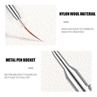 Ensemble de 5 stylos à ongles ultra-fins à long manche pour nail art, avec outils de traçage, de coloration florale et de dessin de motifs